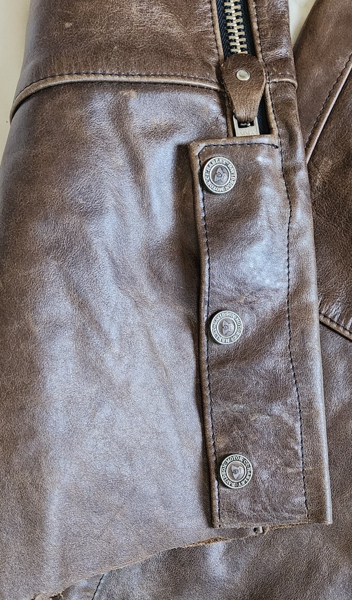 Vintage Harley Davidson Motorcycle Chaps Size Small Brown Leather
