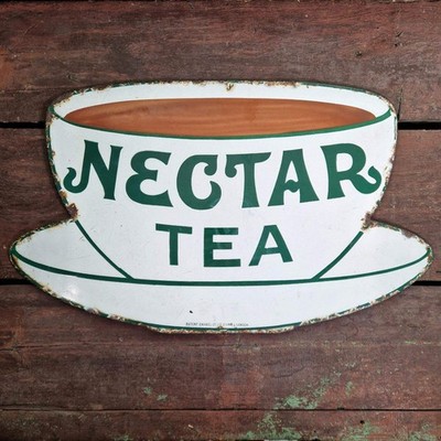 Großes Werbe-Emailschild ''Nectar Tea''
