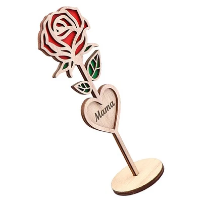 Wood Centerpiece Decor Mother's Day Rose Tabletop Decoration Desktop - Image 1 of 4