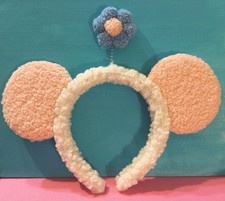 NEW Plush Mouse Ears Headband with Flower Design