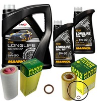 Mann Inspektionspaket 7L Mannol Longlife 5W-30 FüR BMW E46 318D 320D 318Td 520D
