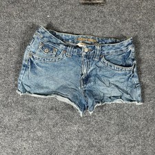 Limited Too Denim Shorts Girls Size 12 Blue Ramie Cotton Cutoff Distressed Y2K