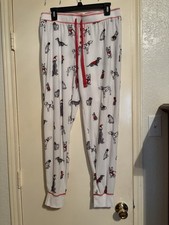 PJ Salvage Textured Knit Novelty Holiday Dog Print Jogger Style Sleep Pants L