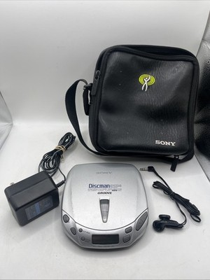 Sony Discman D-E401 Portable CD Player Groove,OEM Power Supply,Ear Buds & Case