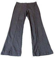 Clara Sun Woo Bootcut Slim Pants Sz M Blue-Gray Pull On Stretch Slit USA Made