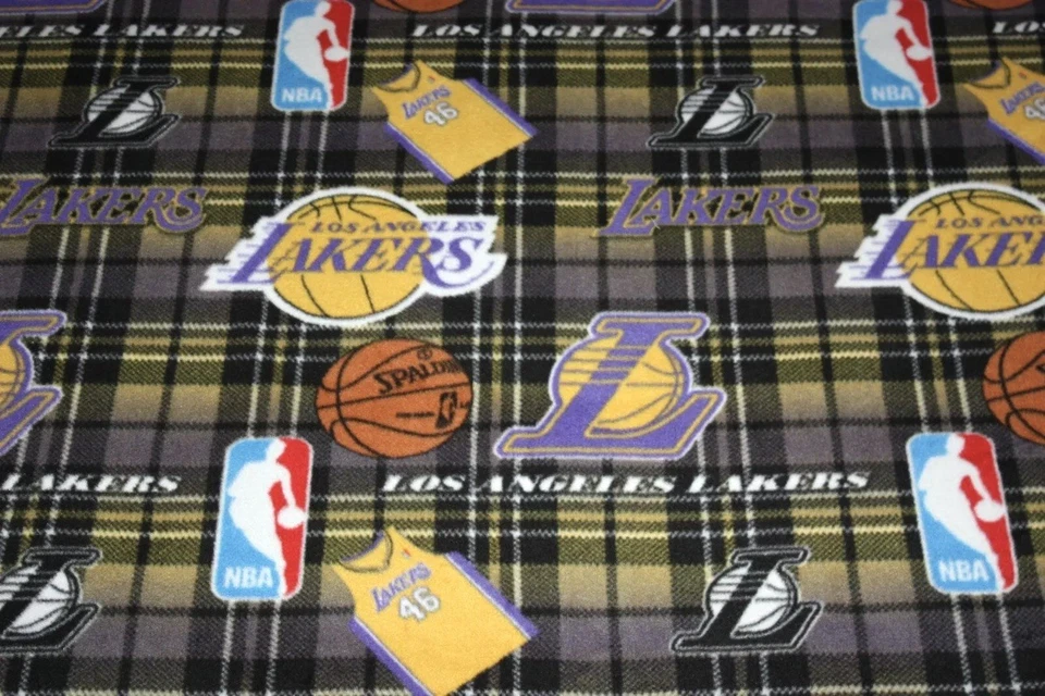 VTG NBA LA LAKERS Purple Double Sided Thick Fleece Blanket/Throw-67"x57" - Image 2 of 2