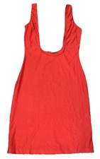 Vintage Frederick  s Of Hollywood Deep Front Back Silk Satin Slip Red Second Skin