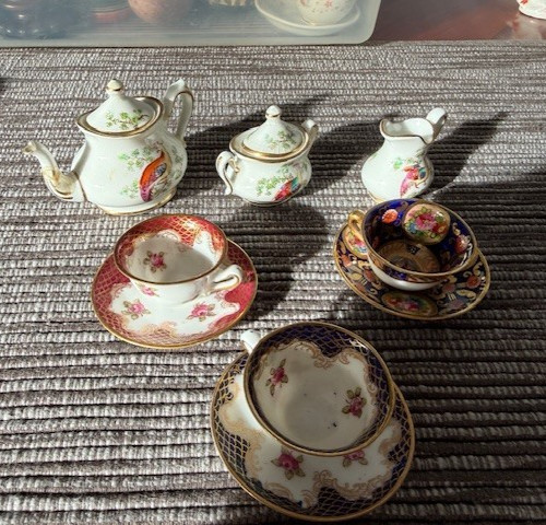 Vintage Staffordshire Fine Bone China Miniature Tea Set - 11 pieces