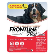 Frontline Plus Dogs Flea and Tick Treatment for XL Dogs 89-132 lb, 8 Doses
