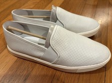 NWT Vince white perforated leather slip on sneakers. Style is Blair. Size 9M.
