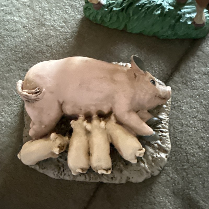 Lot Of 2 Midwest Cannon Falls Miniature Animal Figures Cows/ Pigs