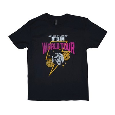 Robbie Williams Better Man World Tour Shirt Mens M Black Graphic Concert Tee