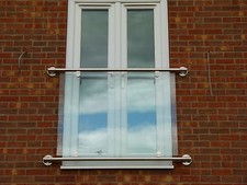 Dio-Met Modern Stainless Steel Glass Juliet Balcony - Chrome Juliette Balcony