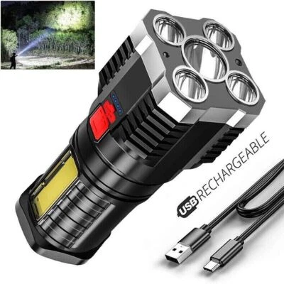 AMERIGEEKS Super Bright LED Torch Flashlight Tactical Camping Outdoor Lamp USB Rechargeable