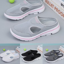 Mens Womens Slip On Trainers Sneakers Casual Backless Flats Comfort Shoes Size @