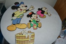 Vintage 4-piece Disney Cardboard Mickey Mouse Bathroom Nursery Decor VGC
