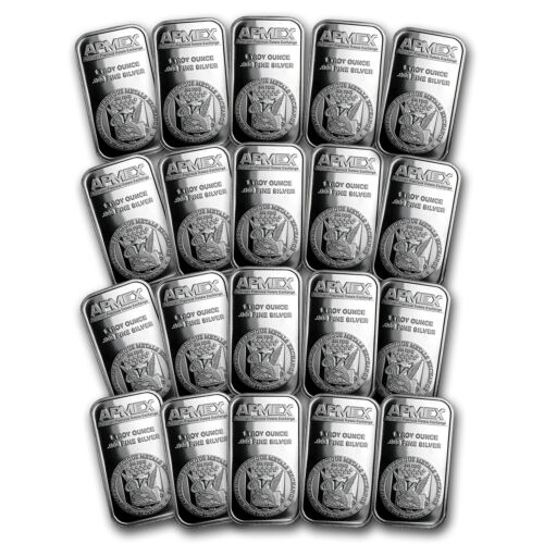 1 oz lingotto argento - APMEX (lotto di 20) .999 argento fine - Foto 1 di 3
