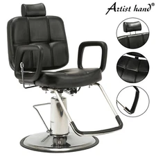 Black All Purpose Hydraulic Barber Chair Reclining Salon Beauty  Shampoo Styling