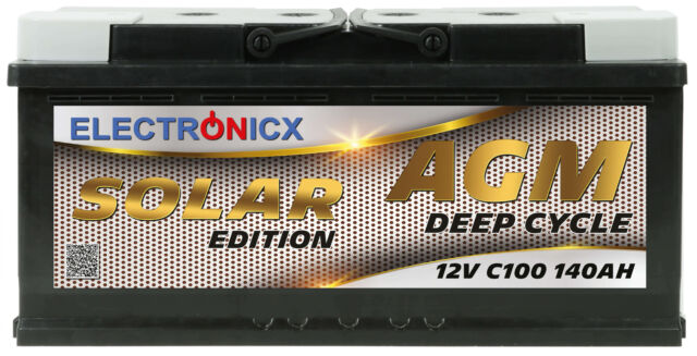 Solarbatterie 12V 140AH Electronicx Solar Edition AGM Batterie Solar Akku Versor