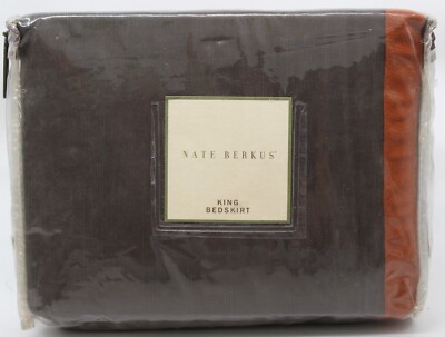 Nate Berkus KING BEDSKIRT Kenya Chocolate 100% Cotton 78'' x 80'' Linens & Things