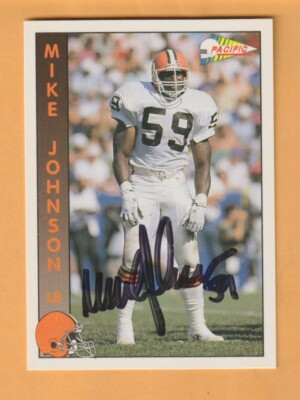 #ad Mike Johnson Cleveland Browns AUTO Signed 1992 Pacific Virginia Tech Hokies $7.93