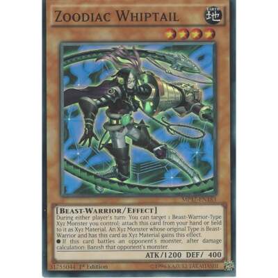 MP17-EN183 Zoodiac Whiptail 1st Edition Super Rare YuGiOh Trading