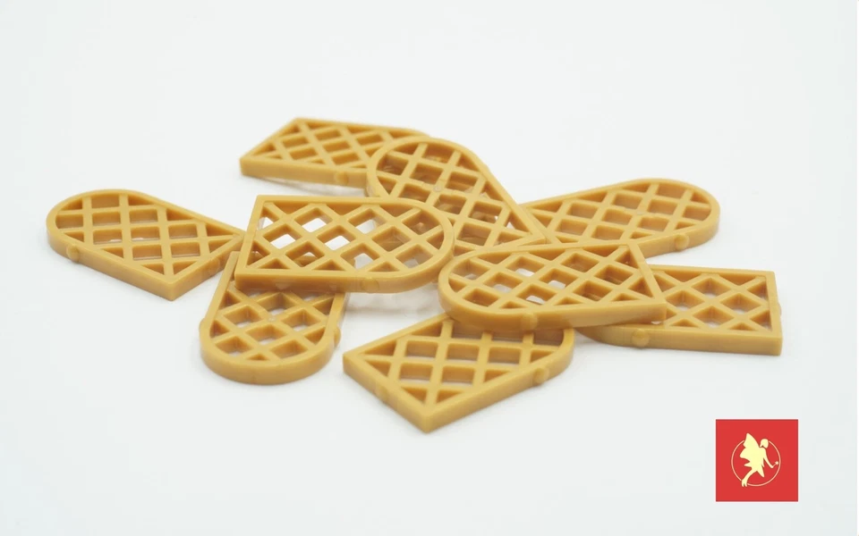 LEGO® Bogenfenster, Gitter gold - 10 Stück / Pane for Window (30046) - Neu