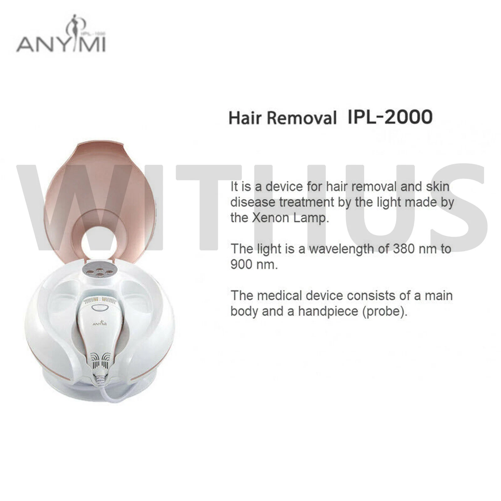Anymi IPL-2000 Hair Removal Arm Leg Armpit Light Therapy Cartridge Replaceable - Picture 6 of 8