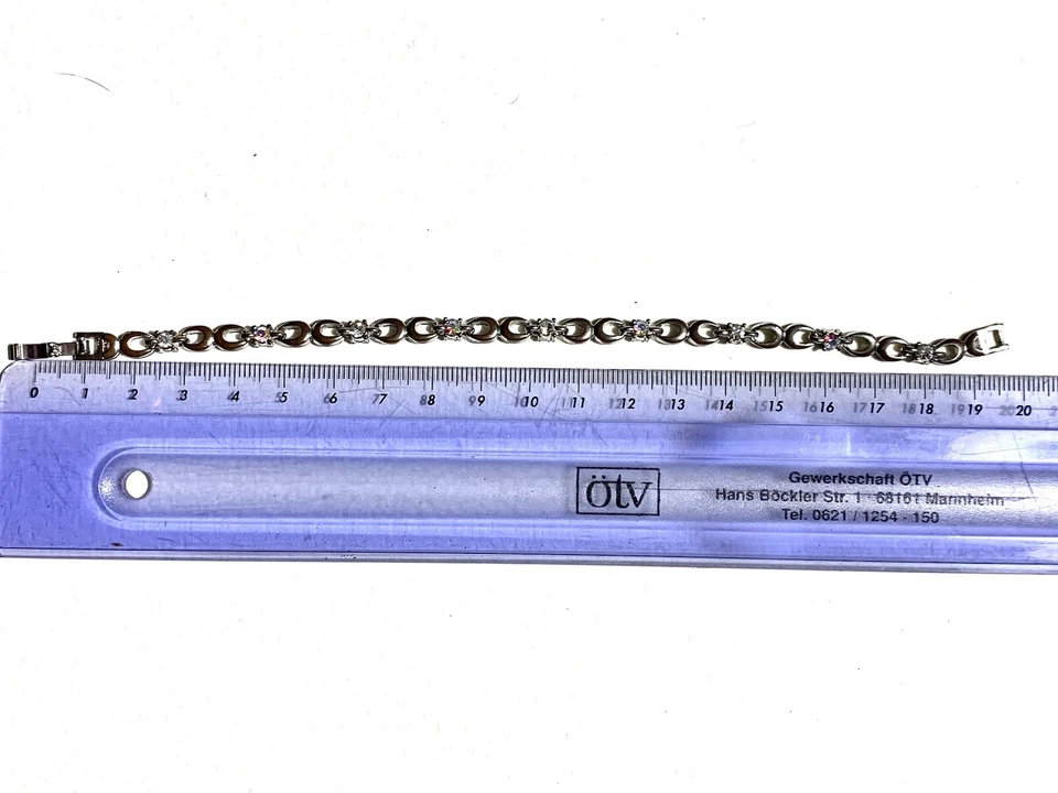 Edelstahl? Armband mit Stras Silber Farbe - Bild 4 von 4