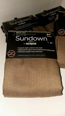 Sundown by Eclipse Lot/4 Blackout Panels 84'' Kiera -Each 40'' X 84'' - Taupe-NEW