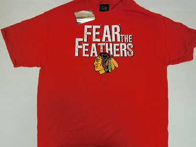 NHL Chicago Blackhawks - Fear The Feathers T-Shirt, New (Men's Medium)