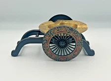 Black Plastic & Brass Japanese Rickshaw Style Ashtray