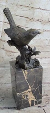 Art Deco Hot Cast Multi Color Patina Love Bird Bronze Sculpture Marble Statue NR