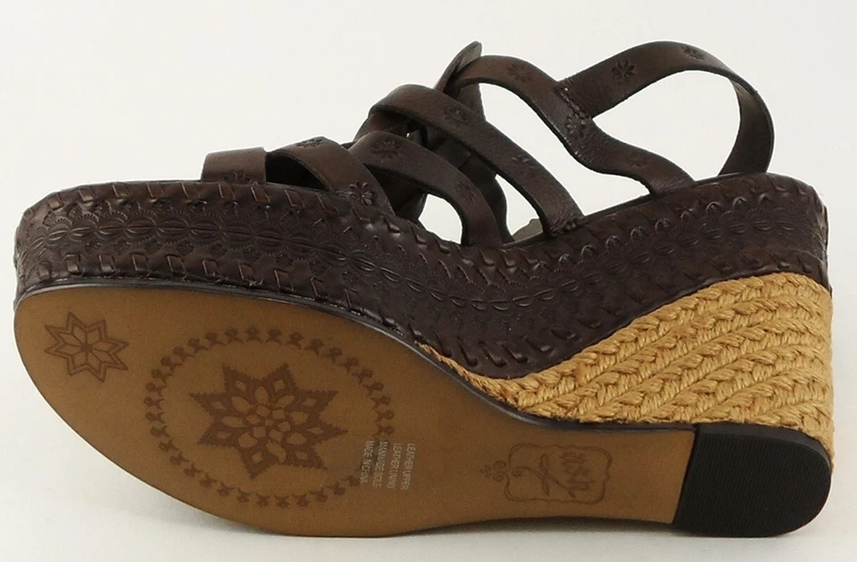 $165 ASH PANAMA Caffe Marrón Diseñador Alpargata Cuñas con Tirantes 8 EUR 38 Foto 3 de 4