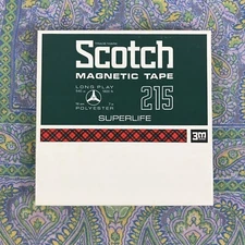 Scotch 3M 215 Magnetic 7" Reel To Reel Tape Long Play Superlife 540m 1800ft