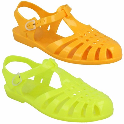 neon yellow jelly sandals