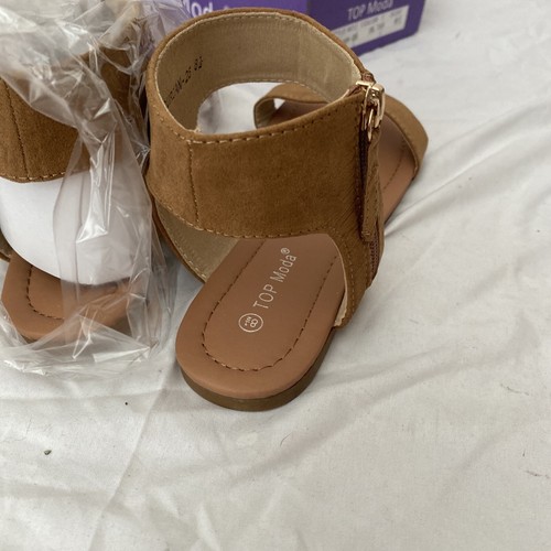Top Moda Womens Chenille Slingback Sandals Beige Strap Buckle 8 1/2 New - Picture 6 of 6