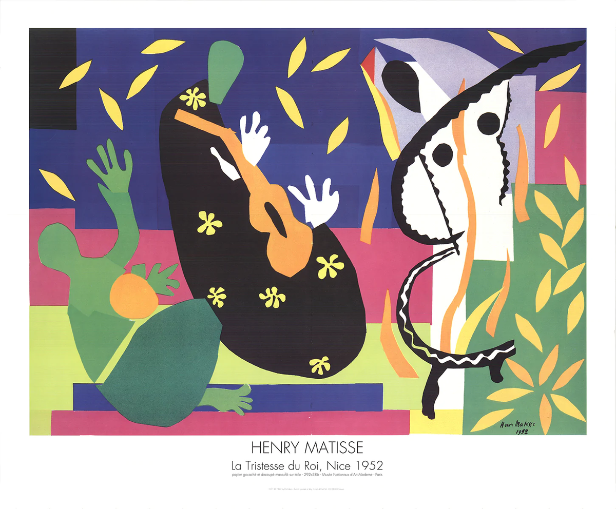 H. Matisse 1952 複製シルクスクリーンアート HENRI MATISSE La Tristesse du Roi 35