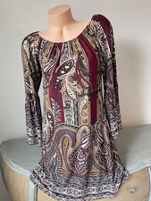 Goblin Dress 👀M Bell Slv Boho Gypsy Wrinkle Free Pullover Tunic Stretch Granola