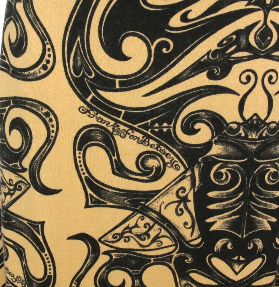 Vintage Y2K Betsey Johnson Franky Tattoo Graphic Sleeveless Cowl Dress sz L /457 - Image 4 of 4