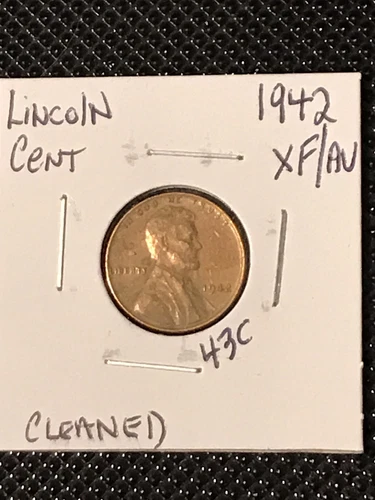 1942 Lincoln Cent  XF/AU   **Cool Looking after cleaning**