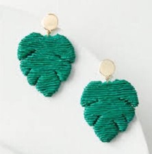 LOFT Palm Leaf Statement Earrings