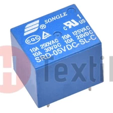 SRD-05VDC-SL-C 5 Pins SONGLE Power Relay 5V DC SPDT PCB Type SRD-5VDC-SL-C 1PCS