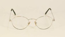 Fossil Unisex STRAIGHT-SIX Silver Metal Eyeglass Frames Designer Rx Eyewear