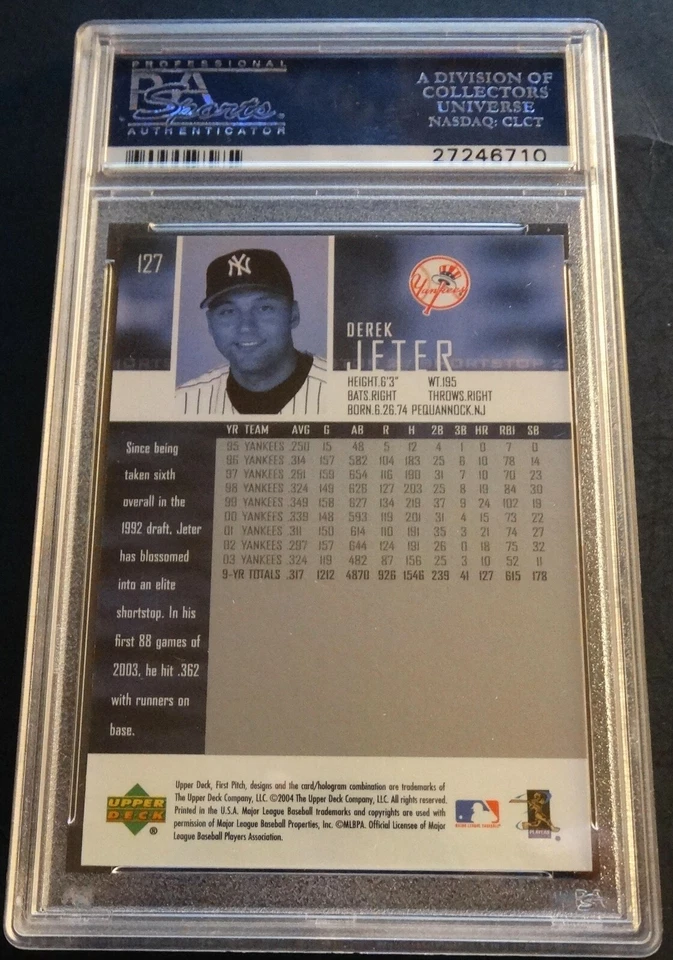 2004 DEREK JETER FIRST PITCH #127 PSA 10 YANKEES POP 2 (511) - Image 2 of 2