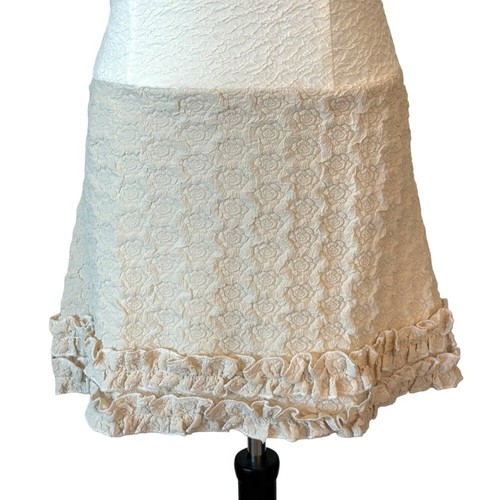 Two Tone Textured Ruffle Stretch Dress Small H6 - Picture 2 of 7