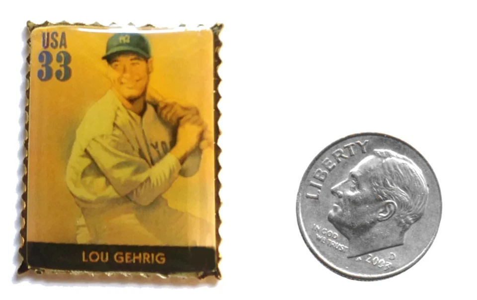 洋基队别针纽约洋基队别针纽约别针Lou Gehrig徽章金属美国邮政邮票别针 — 第 2/3 张图片