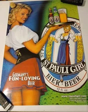 St.Pauli Girl German Beer Poster Heather Kozar 2002 18" X 26" 