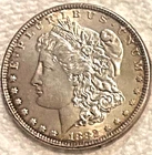 1882 P Morgan Bright & flashy BU luster shiny free shipping Sigma tested genuine