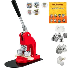 Button Maker Machine Badge Pin Machine 1.25" 32MM 500 Free Parts Press Kit